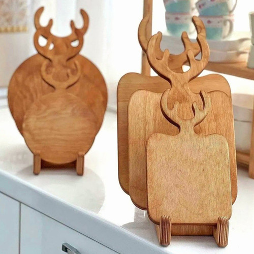 تخته شاخ گوزنی مجموعه سه عددی به همراه استند نگهدارنده