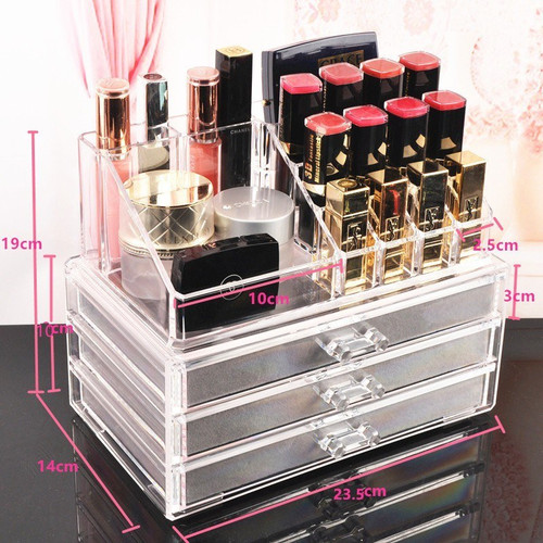 استند لوازم آرایشی دوطبقه سه کشو